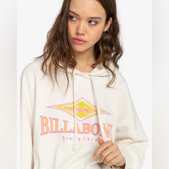 NWT Billabong All Time Fleece Hoodie Pullover Cropped Boxy Surfer Women’s XS / 6 - Picture 7 of 11
